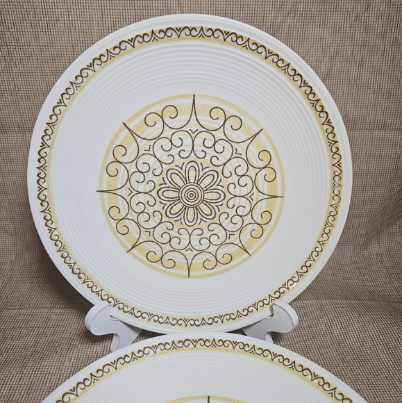 VTG Max Schonfeld Kilns Of MS Sierra Ironstone Dinner Plate Yellow Floral 70s - Picture 3 of 12